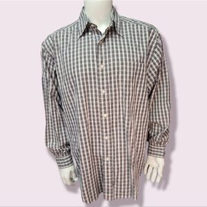 BLACK & white cherkered hathaway sport button down | size large